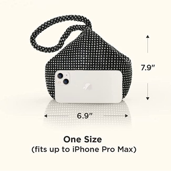 ⭐️ Women's Rhinestone Clutch Evening Bags Sparkly Glitter Triangle Purse - Picture 5 of 6